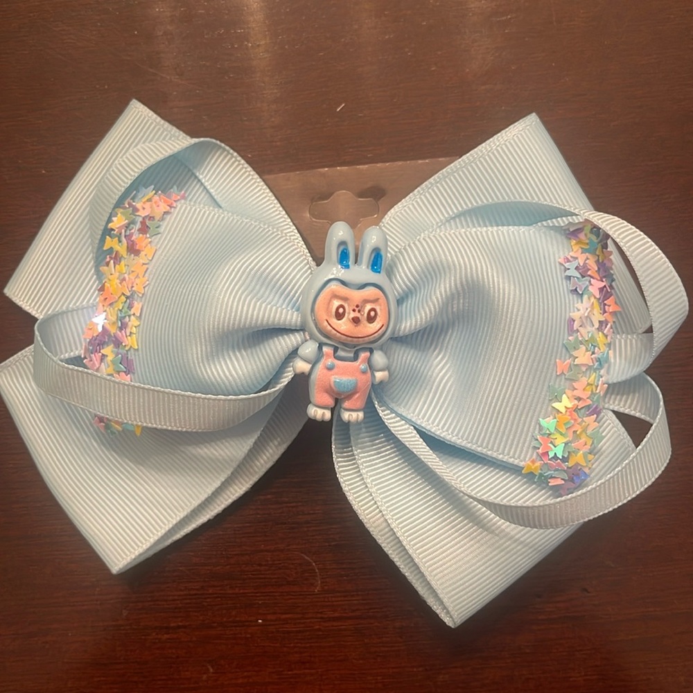 Blue Hair Bow labubu monster Charm butterfly glitter Accents new